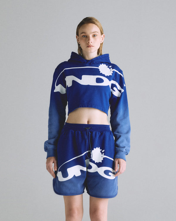 Hoodie Undergold Helios Slim Fit Cropped Electric Blue