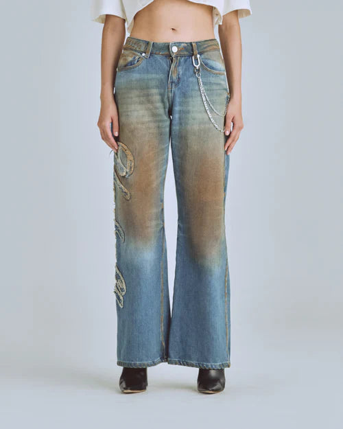Jeans Women Undergold  Agnus Dei Low Rise Wide