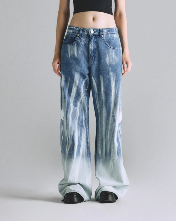 Jeans Women Undergold Helios Wide Bleached Blue