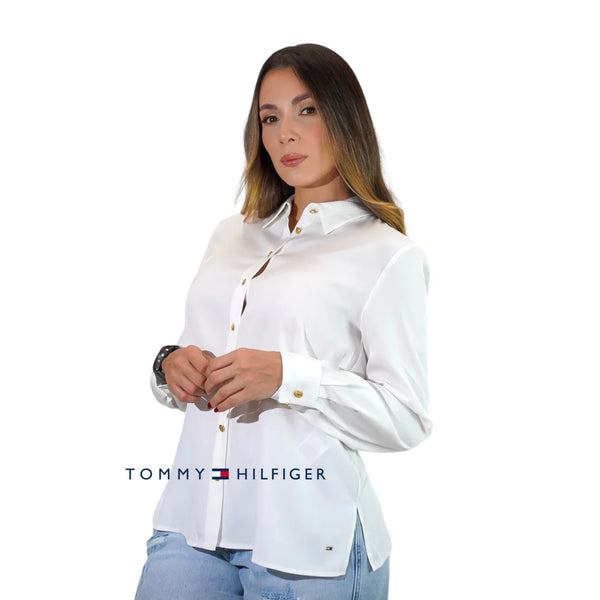 Camisa Women Tommy Hilfiger White Polos