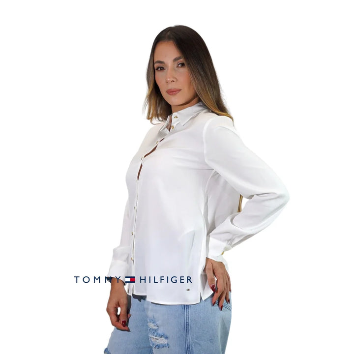 Camisa Women Tommy Hilfiger White Polos