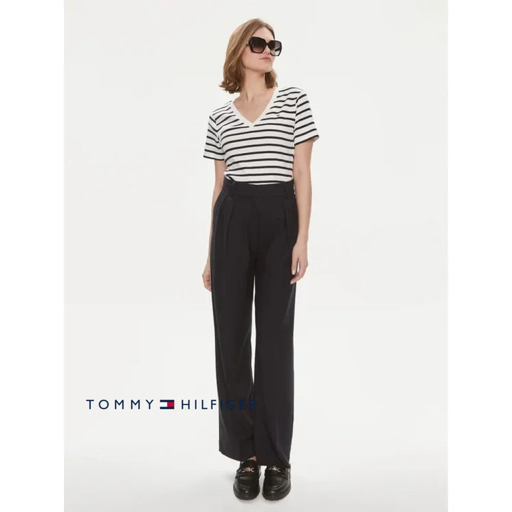 Camiseta Women Slim Tommy Hilfiger Ecru Polos