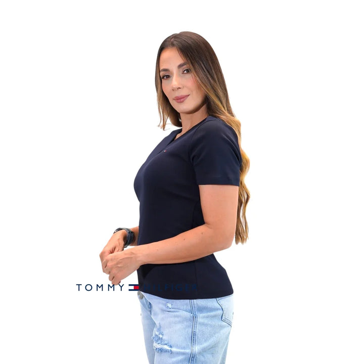 Camiseta Women Slim Tommy Hilfiger Sky Polos