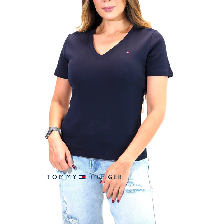 Camiseta Women Slim Tommy Hilfiger Sky Polos