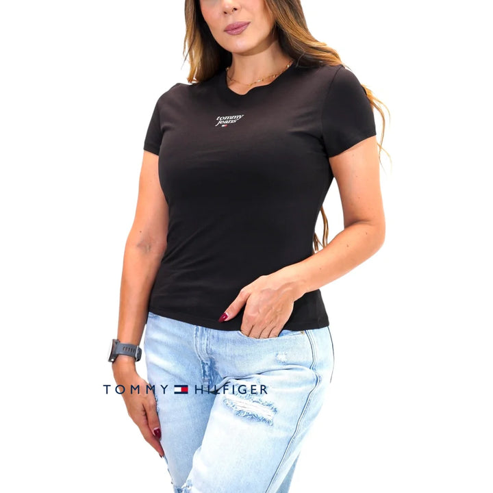 Camiseta Women Tommy Hilfiger Black Polos
