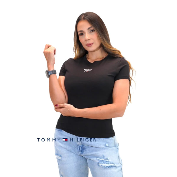 Camiseta Women Tommy Hilfiger Black Polos