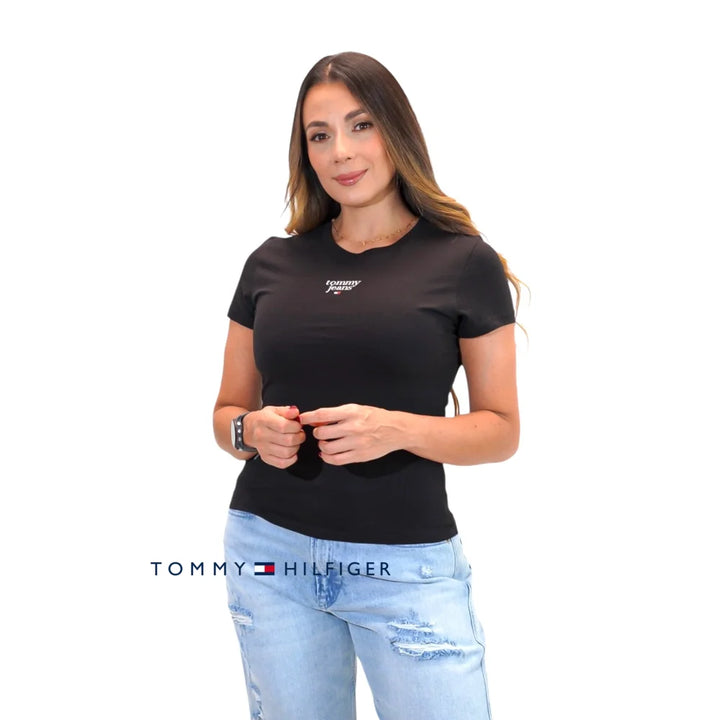 Camiseta Women Tommy Hilfiger Black Polos