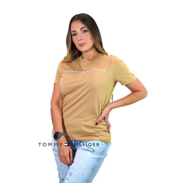 Camiseta Women Tommy Hilfiger Khaki Polos
