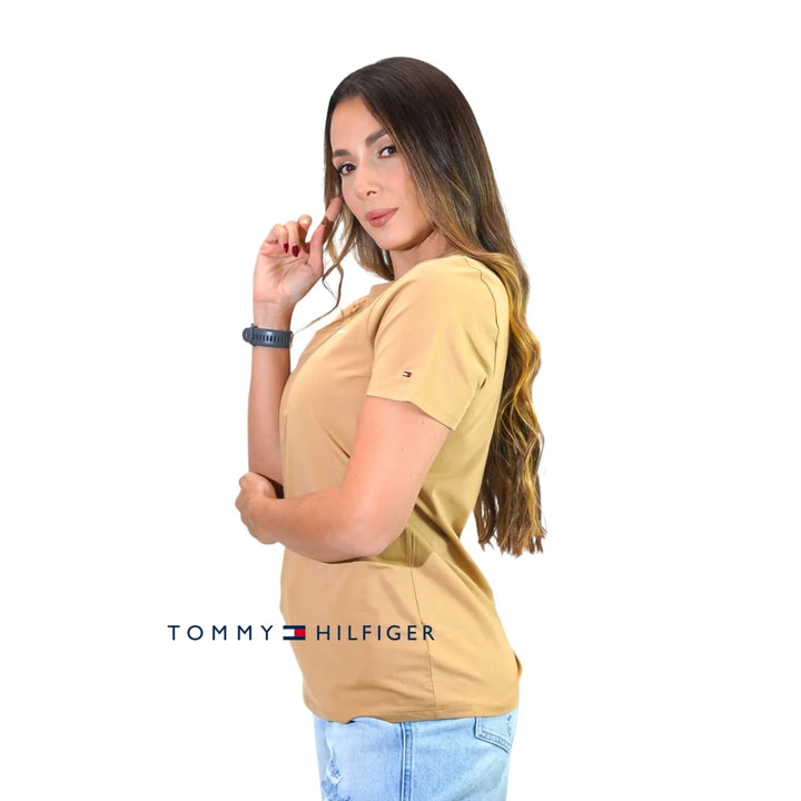 Camiseta Women Tommy Hilfiger Khaki Polos