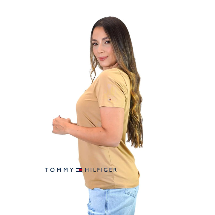 Camiseta Women Tommy Hilfiger Khaki Polos