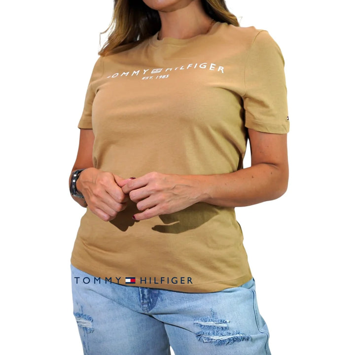 Camiseta Women Tommy Hilfiger Khaki Polos