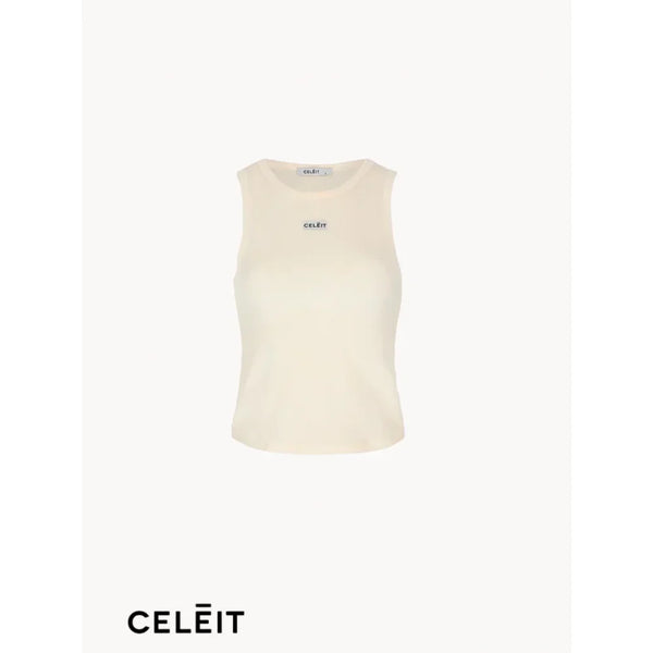 Celēit Label Tank Top Ivory