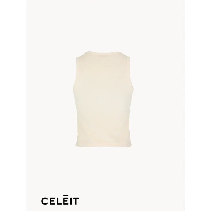 Celēit Label Tank Top Ivory