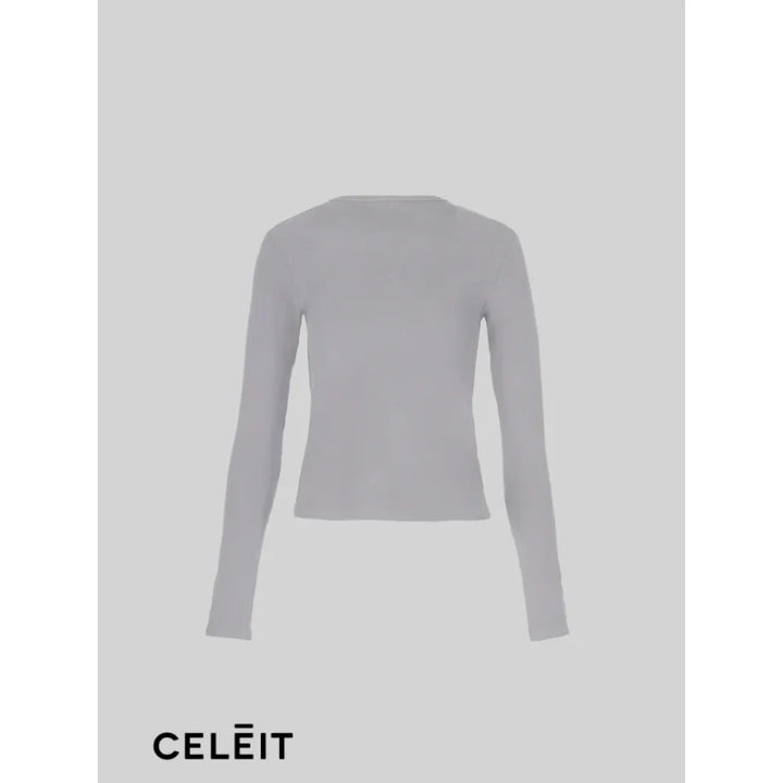 Celēit Long Sleeve Grey Top