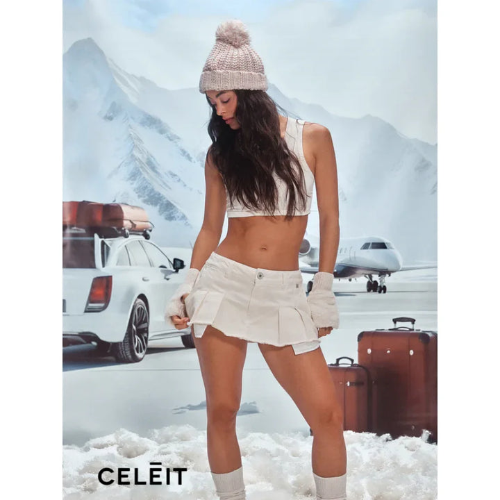 Celēit Mini Skirt Ivory Top