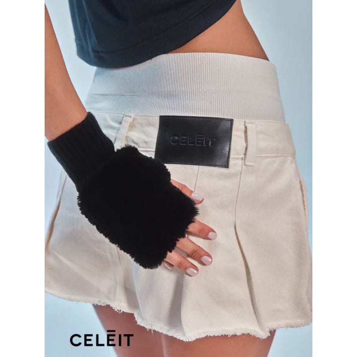 Celēit Mini Skirt Ivory Top