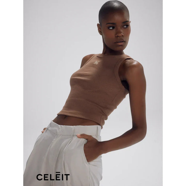 Celēit Rib Tank Top Café