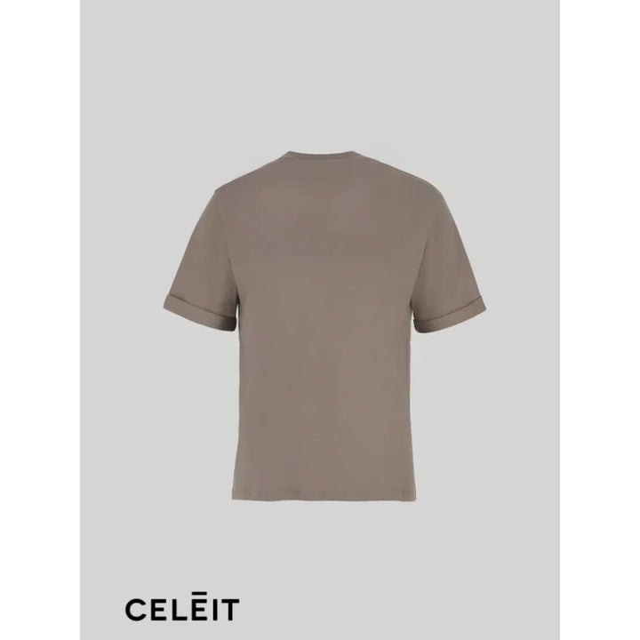 Celēit T-Shirt Cotton Brown Top