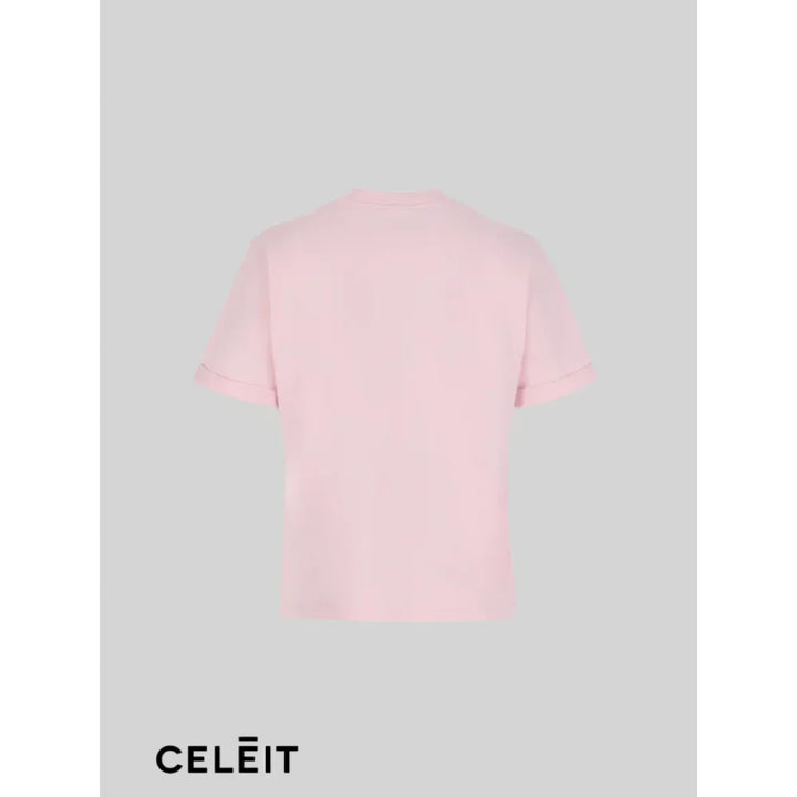 Celēit T-Shirt Cotton Pink Top