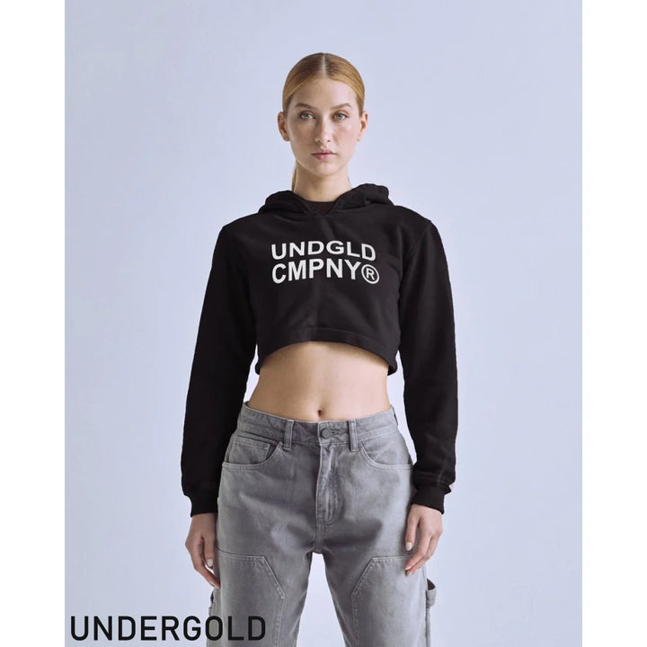 Cropped Hoodie Undergold Black Crop Top