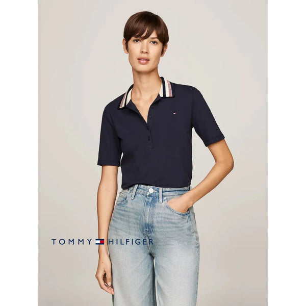 Polo Slim Women Tommy Hilfiger Sky Polos