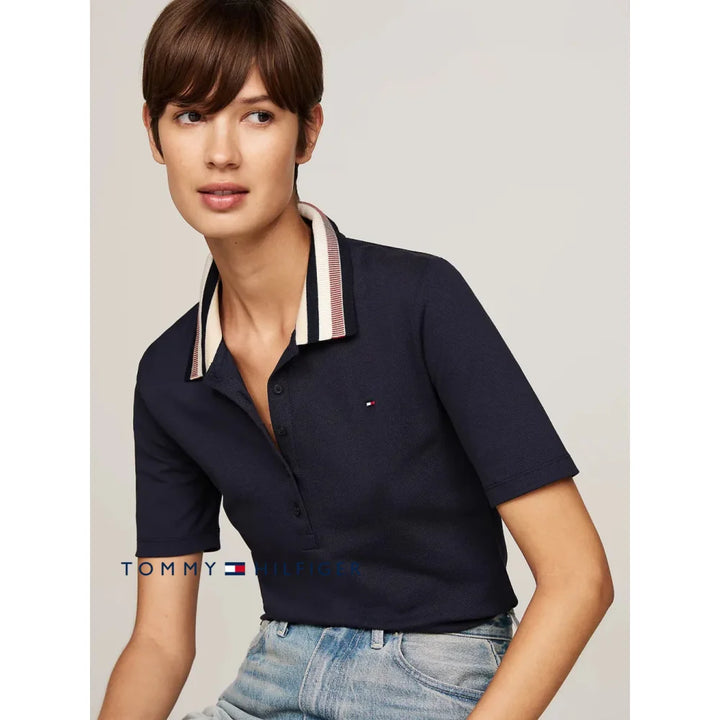 Polo Slim Women Tommy Hilfiger Sky Polos
