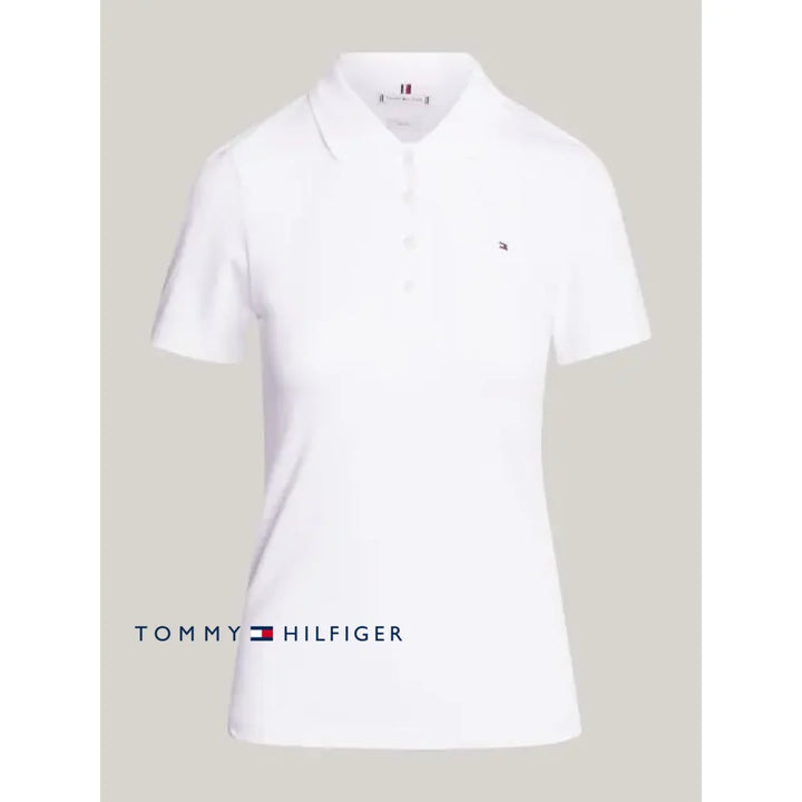 Polo Slim Women Tommy Hilfiger White Polos