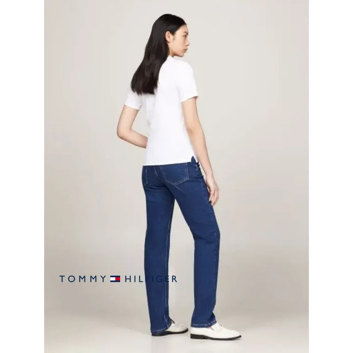 Polo Slim Women Tommy Hilfiger White Polos