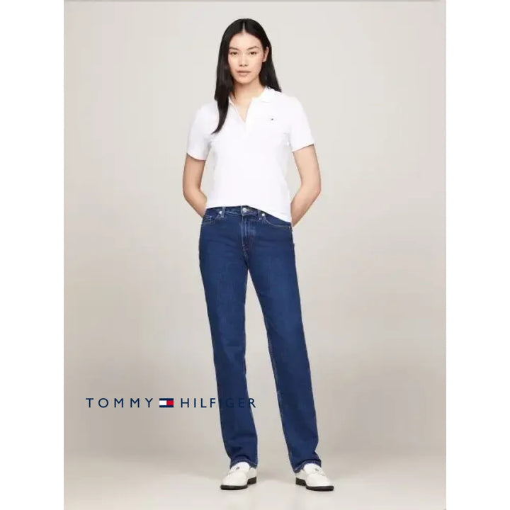 Polo Slim Women Tommy Hilfiger White Polos