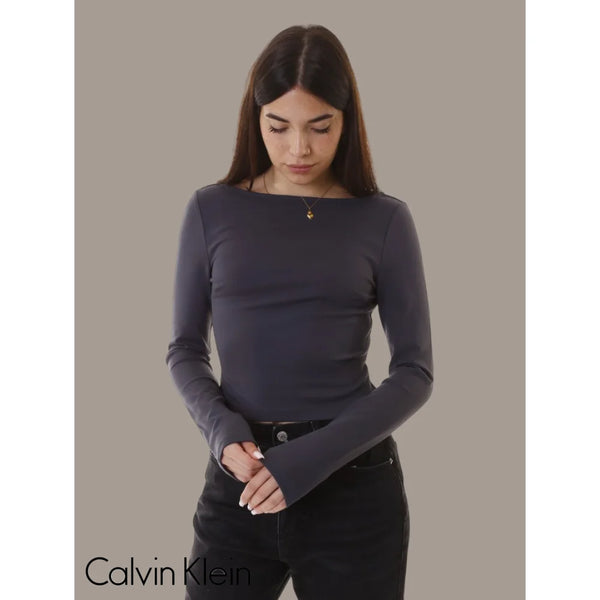 Scooped Shirt Calvin Klein Women Ebony Camiseta