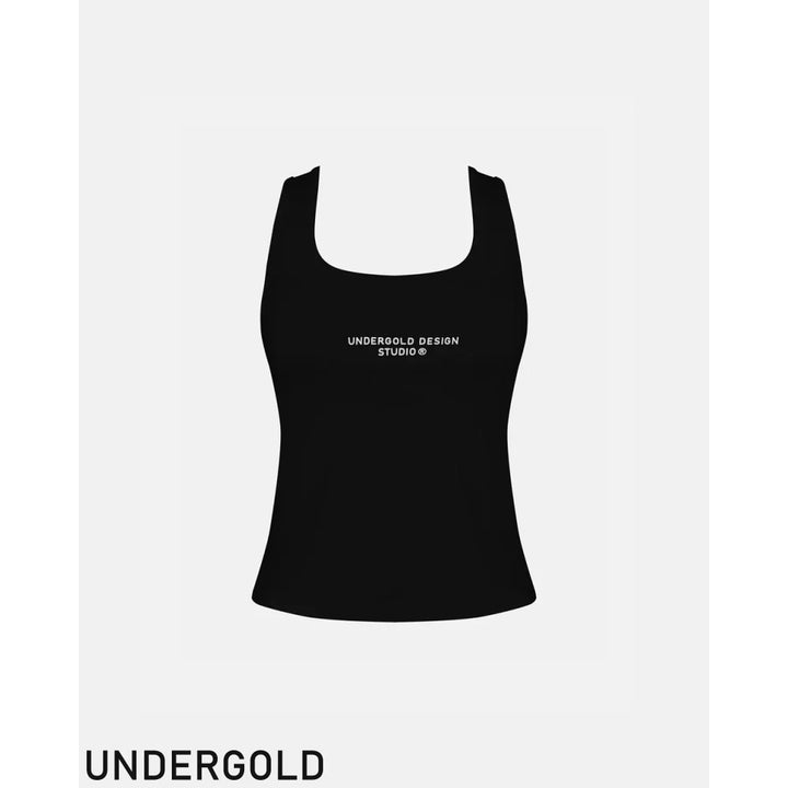 Tank Undergold Design Ribbed Crop Top