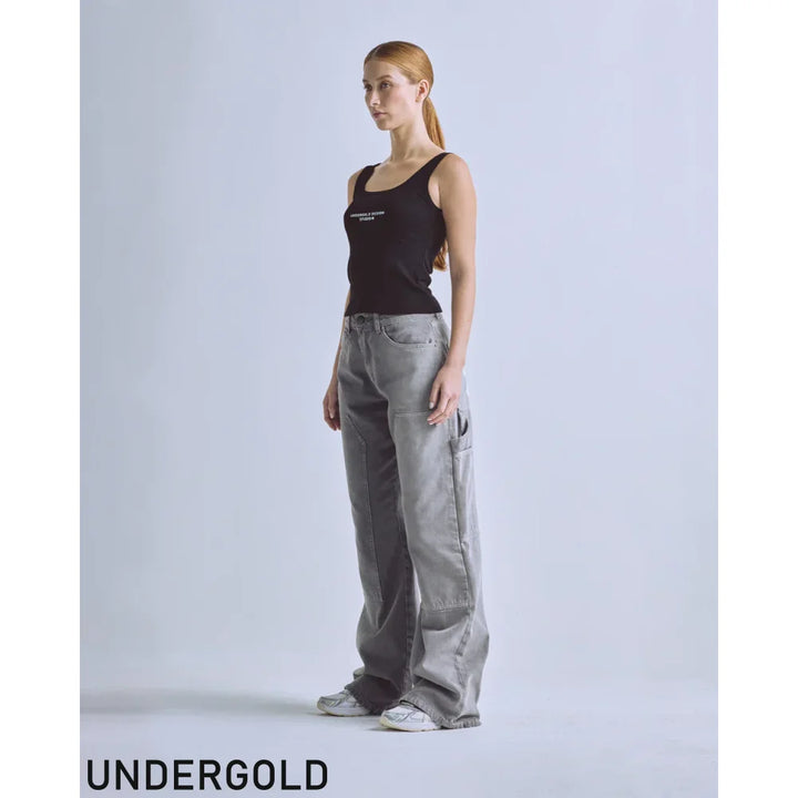 Tank Undergold Design Ribbed Crop Top