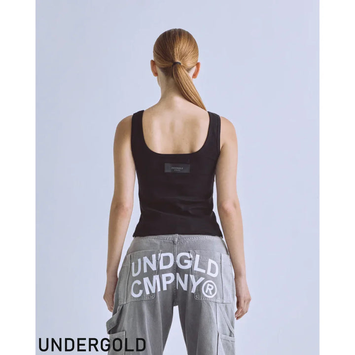 Tank Undergold Design Ribbed Crop Top