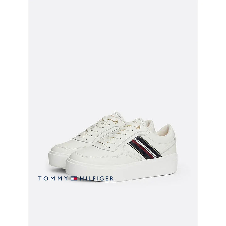 Tenis Women Tommy Hilfiger White Polos